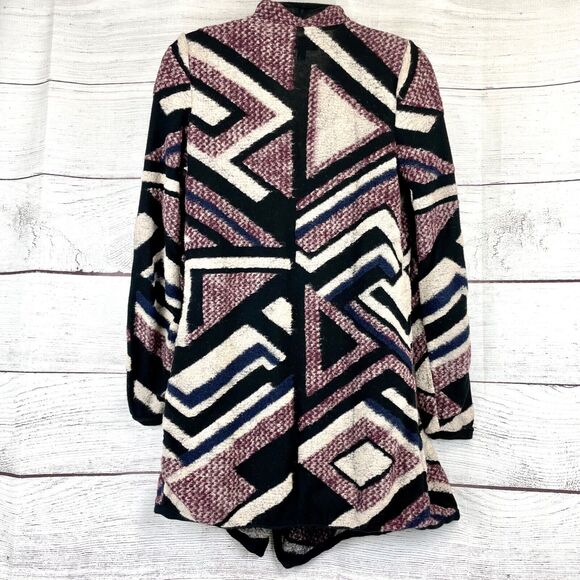 Lucky Brand Intarsia Aztec Geometric Print Waterfall Cardigan XS - Picture 6 of 12